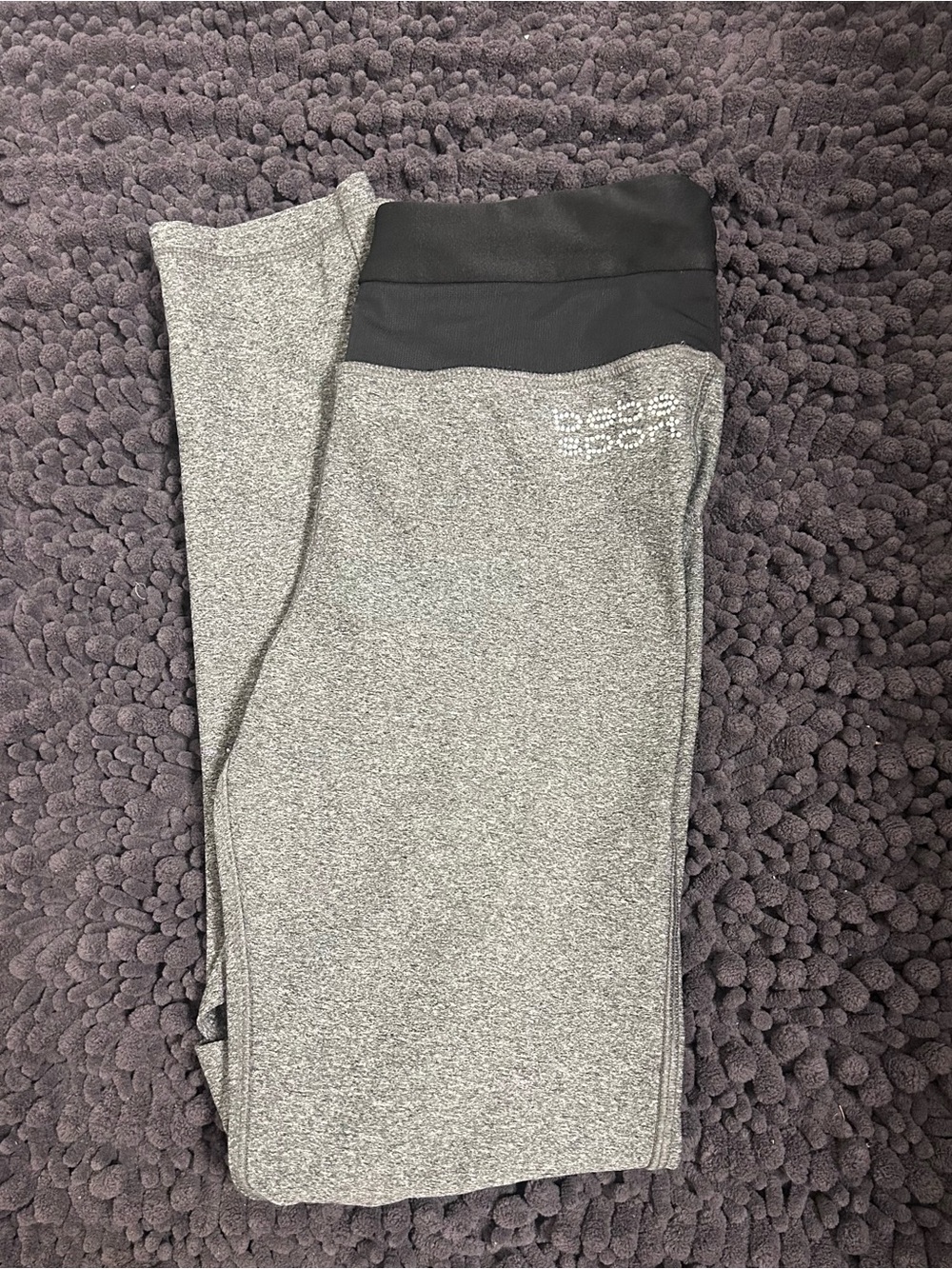 bebe Sport Women’s Small Gray Black Athletic Leggings High Rise Stretch Workout